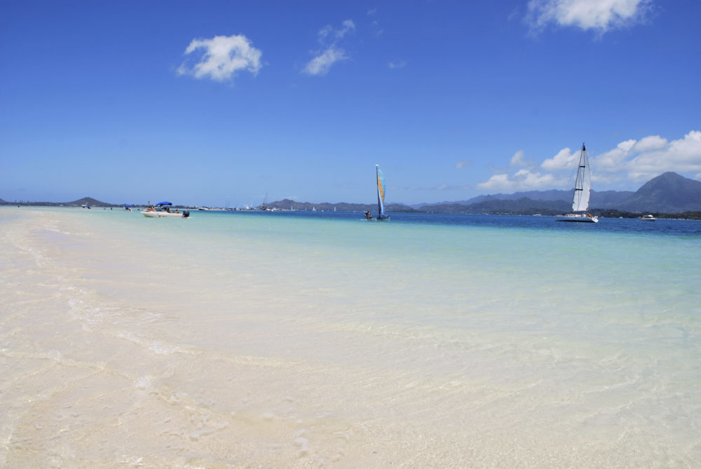 "The Kaneohe Sandbar is a popular picnicking spot among local Oahu residents, particularly among those who have a boat or access to a boat or kayak. Itaas the only sandbar of this kind in Hawaii. The sandbar is located in Kaneohe Bay."